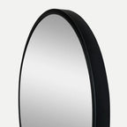 18-Inch Black Round Decorative Wall Mirror for Bathroom or Living Room