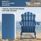 Folding Adirondack Chairs Set of 2, All Weather HDPE Wood Texture Fire Pit Chairs with Cup Holder for Outdoor, Customized