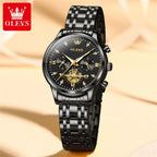 OLEVS 2897 Elegance Original Quartz Movement Women Watch Multifunctional Diamond Dial Luminous Function 30m Waterproof Watch