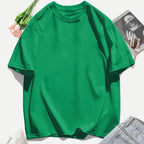 Short Sleeve T-shirt Minimalist Solid Plain Cotton O Neck Oversized Loose Sport Daily Women Summer All Season