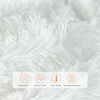 Extra Soft Fuzzy Faux Fur Throw Blanket 50x60, Reversible Lightweight Fluffy Cozy Plush for Couch Sofa Bed, Pure White