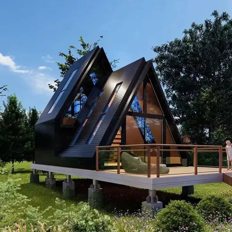 Triangle Shape Structure Small Cabin Tiny House Luxury Triangle House Prefab Modular a Frame House for Living