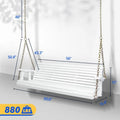 Heavy Duty Outdoor Swing Chair Bench Only Wooden Porch Swing with Chains Outdoor Furniture