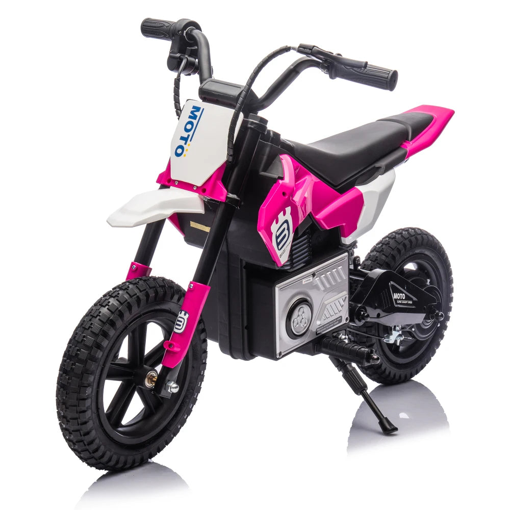 24V Kids Ride On Electric Toy Motocross Motorcycle,200W High Speed Hub Motor,Rear wheel shock absorber,Adjustable speed,LED breath lamp,Bluetooth,Music,Speeds 3.11-9.32MPH For Kids Aged 5-12