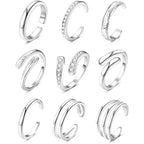 14K Gold-plated Toe Rings for Women Simple Hug CZ Triple Open Band Rings Trendy Adjustable Toe Rings Summer Beach Foot Jewelry