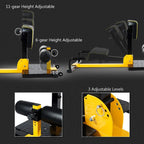 Home Gym Core Workout, PVC Material, Yellow & Black, 8 - in - 1 Sissy Squat Machine with Anti - Skid and Handy Wheels