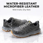 FitVille Men's Outdoor Hiking Shoes with High Traction Outsole, Water-Resistant and High Rebound Cushioning, Low-Top Trailing S