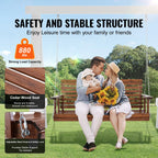 SucceBuy Wooden Porch Swing 5 ft Patio bench swing for Courtyard Garden Upgraded 880 lbs Strong Load Capacity Swing Chair Bench