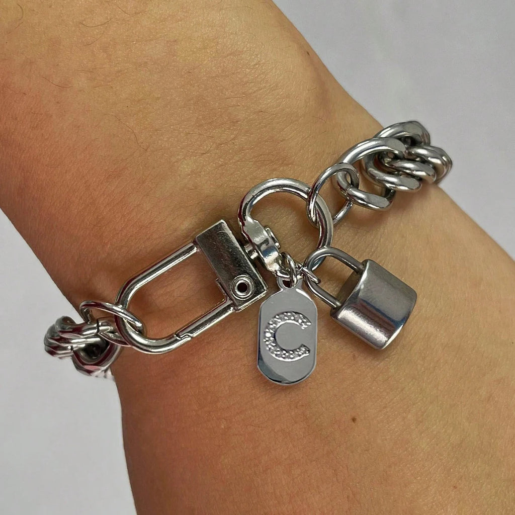 1 Pc Silver Oval Bracelet With A-Z26 Letter Necklace, Unique And Exquisite Style, Suitable For Festivals And Daily Wear