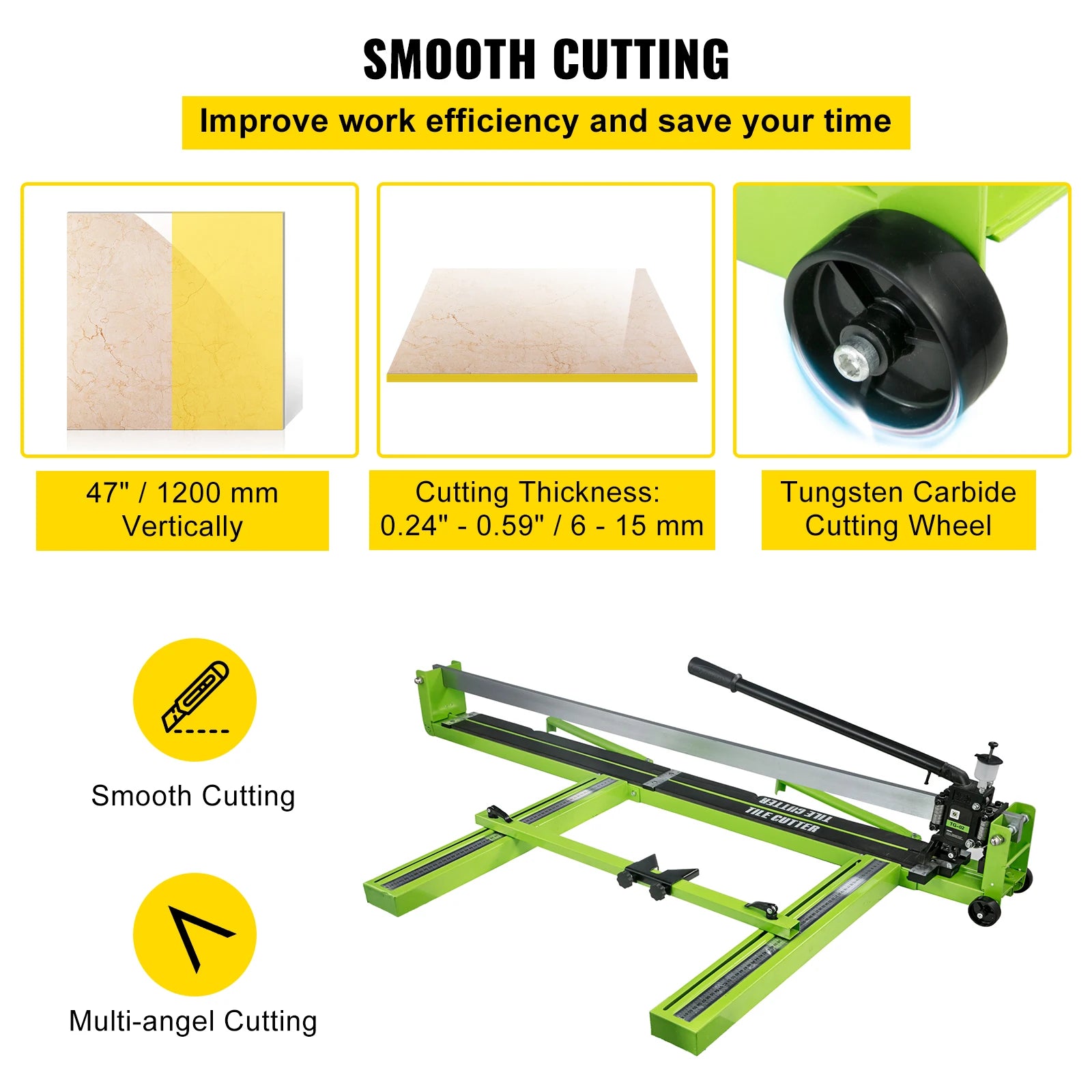 SucceBuy Manual Tile Cutter Infrared Laser Positioning Floor Push Knife Professional Hand Tool for Cutting Porcelain Ceramic
