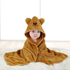 Toddler Bathrobe Infant Bath Towel Boy Girl Blankets Swaddle With Hood Cartoon Coral Fleece Towel Blanket Newborn Kids Bedding baby bath towel banheiras de bebê robôs bathrobes