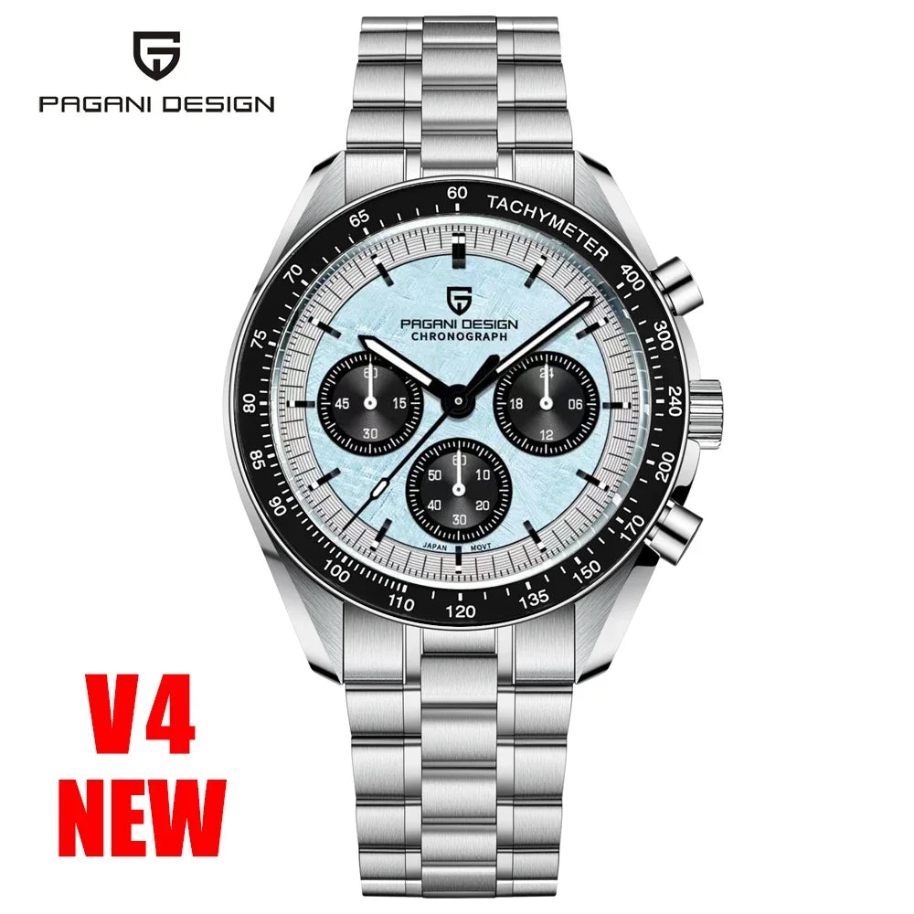 PAGANI DESIGN 1701 Moon Watches 2026 New Woven Strap Luxury Quartz Watch For Men Speed Chronograph AR Sapphire Mirror Wristwatch