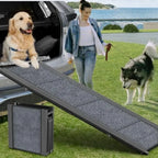Dog Ramp for Car: 63 Long 17 Wide Portable Folding Ramp for Large Dogs, Non-Slip Rug Surface, SUV/Truck Use, Supports up to 250