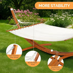 Natural Wooden Hammock Stand Set for Outdoor Yard or Garden (14 ft)