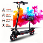 FREEBOY Adult Electric Scooter 1200W, 11'' Off Road Tubeless Tires, 30mph Fast E Scooter, 48V 15.6Ah Battery, Dual Disc Brake, Folding All Terrain Scooter