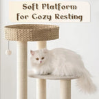 Indoor Cat Tree for Kittens, Natural Sisal, Hand - Woven Condo, 39\