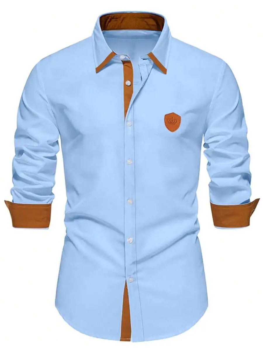 Mens Business Casual Long Sleeve Button Down Dress Shirt Formal