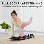 Home Workout Pilates Board in Maple Wood & Steel, Natural Color, Quick Assembly & Adjustable Resistance