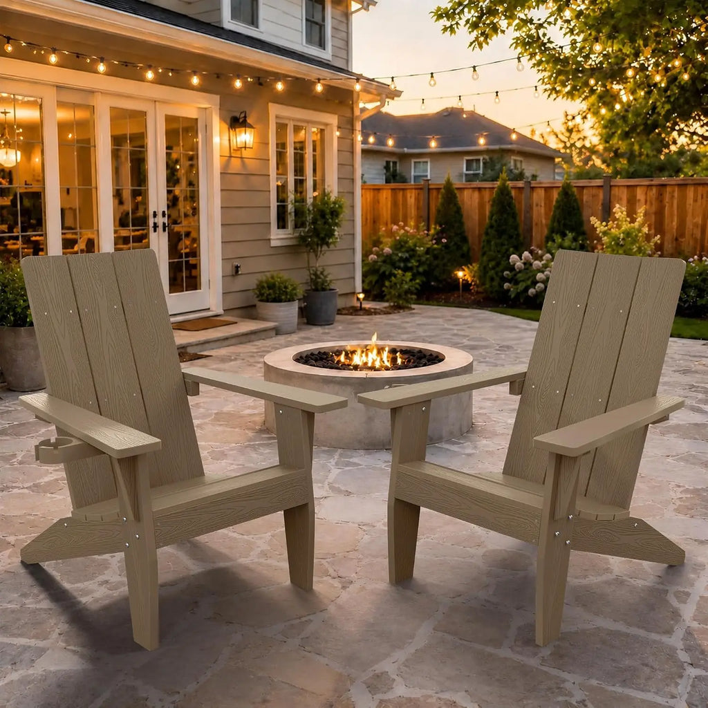 Adirondack Chairs Set of 2 Outdoor: 450lb Capacity&33in Tall Backrest Oversized Modern Adirondack Chairs -, Customized