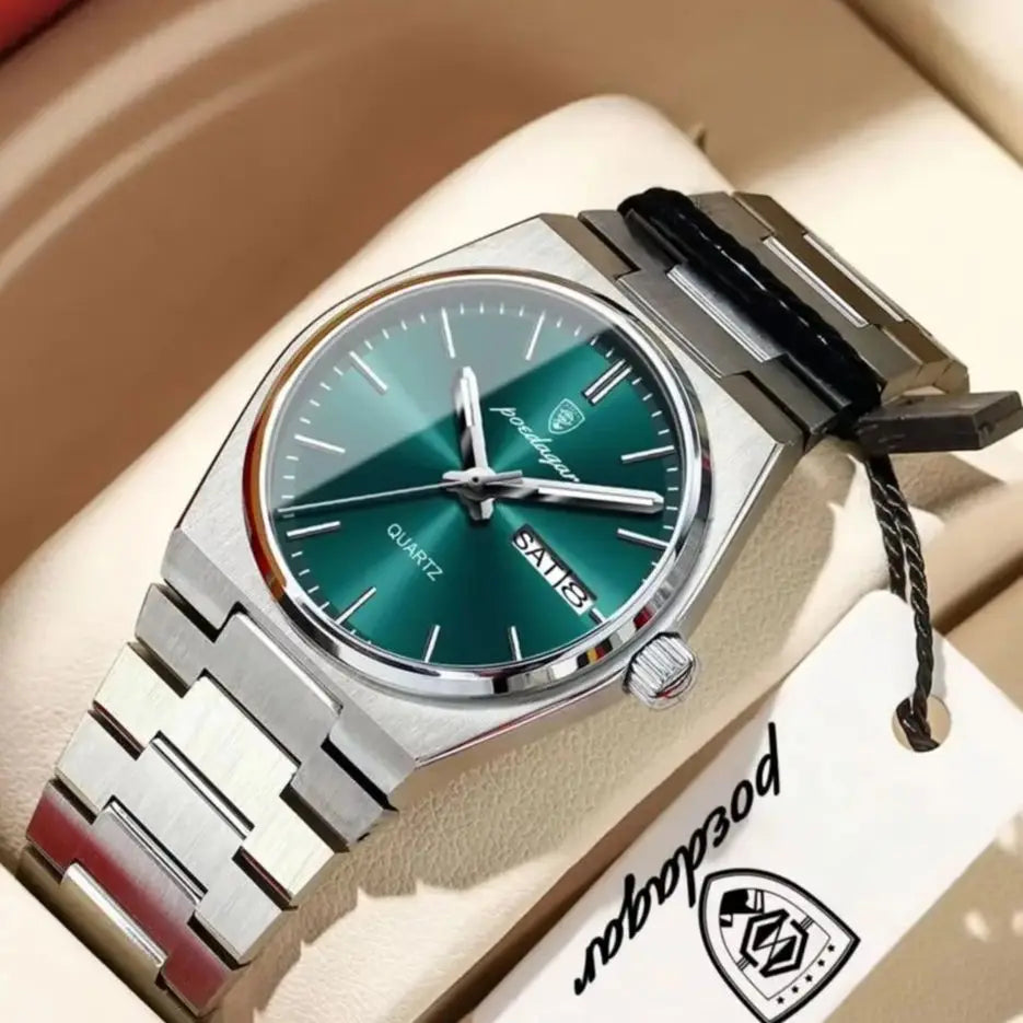 POEDAGAR Top Fashion Women Watch Waterproof Luminous Date Week Luxury Ladies Clock Quartz Stainless Steel Casual Woman's Watches