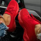 Women's Breathable Lace Up Casual Sneakers Lightweight Vulcanized Running Shoes Ladies Flats Spring Walking Sneakers