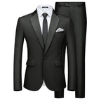 Men's Slim Fit Suit Blazer Business Wedding Party 2-Piece Jacket & Pant Suit