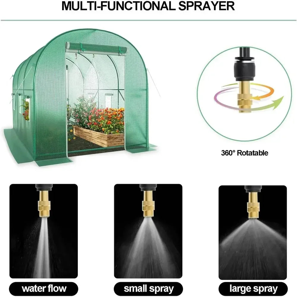 12ft x 6.6ft x 6.6ft Large Walk-in Greenhouse Kit with Watering System for Outdoor Gardening