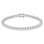 OXTAO Bezel Set Moissanite Tennis Bracelet 14K Gold Filled D Color VVS1 Round Cut Imitation Diamond Bracelet Gifts for Women