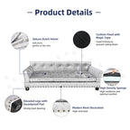 Deluxe Silver Dutch Velvet Dog Couch Bed Sofa with Removable Cushion for Medium to Large Dogs Comfortable Upholstered Pet Sofa