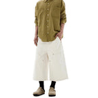 Men's White Baggy Wide Leg Carpenter Denim Jorts Frayed Raw Hem Y2K Street Style Casual Daily Going Out Loose Fit Streetwear Shorts