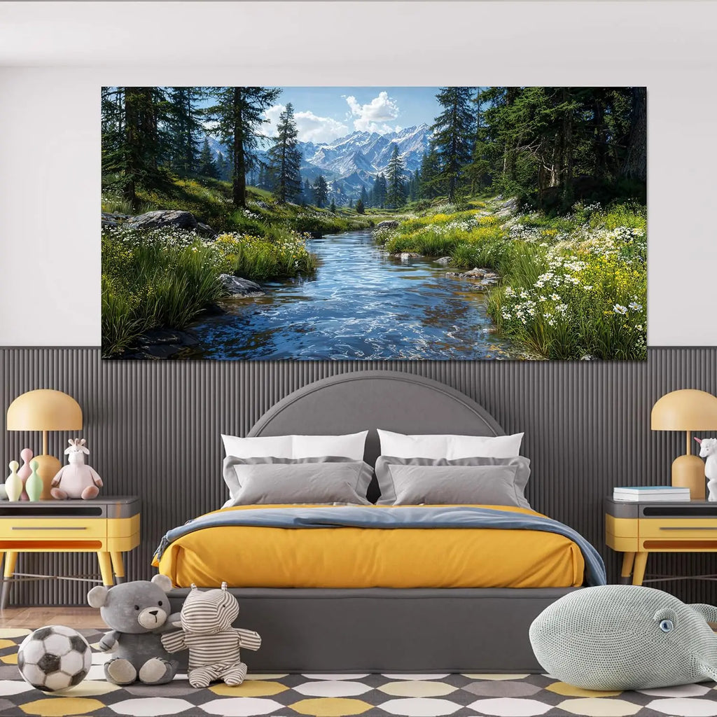 29 X 58 Inch Oversized Green Natural Landscape Canvas Wall Art Prints, Large Nature Scenery Wall Decor for Living Room Bedroom Kitchen Office Indoor Home Display