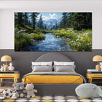 29 X 58 Inch Oversized Green Natural Landscape Canvas Wall Art Prints, Large Nature Scenery Wall Decor for Living Room Bedroom Kitchen Office Indoor Home Display