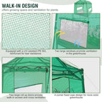 Portable Walk-in Greenhouse, Outdoor/Indoor Gardening, Zippered Door, Ventilation Windows, Heavy-Duty and Durable PE Cover