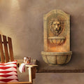 29.5 Tall Large Tiered Outdoor/Indoor Stone Wall Fountain with LED Light and Water Feature for Garden, Patio, Yard