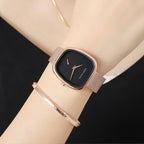 US Local Shipping Women's Watch Oval Rose Gold Case 34mm White Minimalist Dial Original Clock Quartz Movement, Creative Sub Dial, Stainless Steel Mesh Belt, Daily Matching, Work Commuting, Women Jewelry Watch