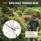 SucceBuy 26CC 5-in-1 Multi-Functional Trimming Tools Gas Hedge Trimmer Weed Eater String Trimmer Edger Pole Saw Chainsaw Pruner