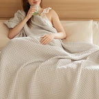 100% Cotton King Size Blanket for Spring Summer, Ultra Soft Waffle Weave King Blanket for Bed, Thin Lightweight Breathable Bedd