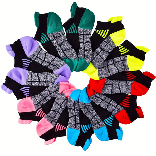 6 Pairs Spring/Summer Ladies' Athletic Socks, Airy & Sweat-Absorbing Low-Cut Socks, Everyday Socks, Ideal Present Option