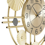 Metal Wall Clock, Luxury Decorative Art Clock, Battery Powered Round Wall Decor Silent Clocks 17.72*30.71in for Home Living Room Bedroom Kitchen Office Decor