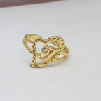 Duoying Custom Initial Rings Personality Hip-Hop Ring Heart Rings Letter Ring Heart Shape Gifts For Mom Gift