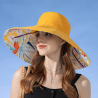 Xinbaoguan 100% Cotton European and American Cross border Women's New Double sided Fisherman Hat Summer Enlarged brim Sun hat