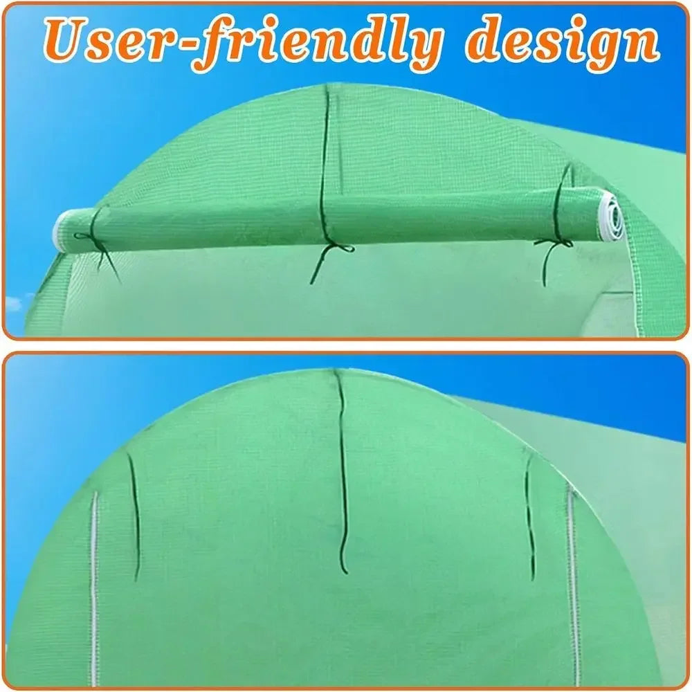 Extra Large Walk-In Outdoor Garden Greenhouse Replacement Cover (24.6ft x 10ft x 7ft)