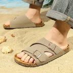 Men's slippers, wear-outside sandals, vintage half-slipper, casual sandals, easy-matching thong sandals, couple's beach shoes