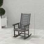 2 Outdoor Rocking Chairs, HDPE High Back Patio Rockers, Dark Gray