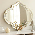 LUVODI Irregular Silver Wall Mirror with Golden Rim Decorative Home Accents for Entryway And Fireplace Hanging