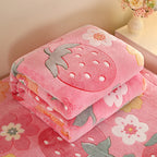 1pc Floral Style Warm Bedspread Fleece Blanket Plaid Travel Shawl Sofa Nap Blankets Home Bedsheet Manta