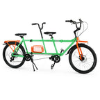ZUKKA 24" Tandem Bike Double Rider Bicycle All Terrain Tire with Basket Rack for Couple Family Outdoor Cycling