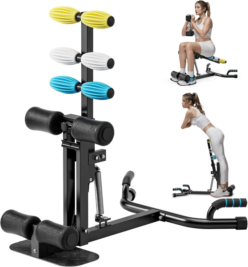 Home Gym Deep Squat Machine in Steel, Gray Color, Adjustable with Roman Chair Function, Low Impact, 300Lbs Capacity