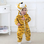 Halloween Costume Adult Family Plush Fleece Animal Onesie Hooded Jumpsuit Pajamas Set Cute Creature Mascot Party Outfit
