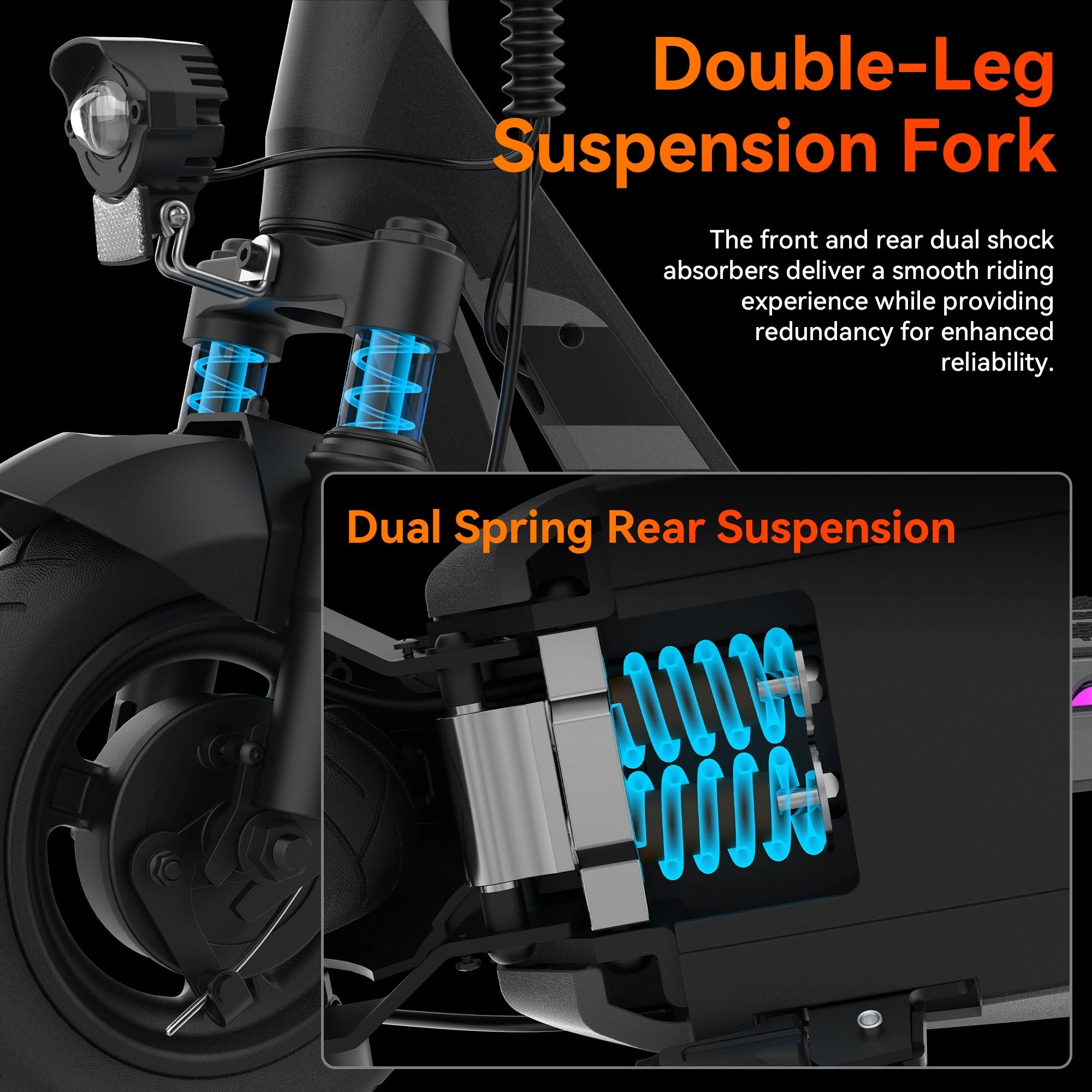 Kingsong Electric Scooter 500W Max 22.5mph Speed 10inch Tire Folding Design with 25 Miles Range for Adult Urban Commuting